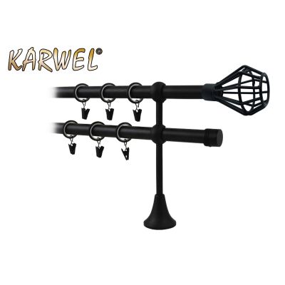 Karnisz Karwel Victoria FI19 podwójny 2,4 czarny Azurro (folia) Karwel