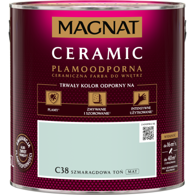FARBA CERAMICZNA MAGNAT Ceramic SZMARAGDOWA TOŃ C38  2,5L