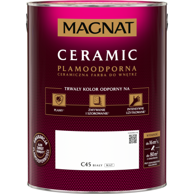 FARBA CERAMICZNA MAGNAT Magnat Ceramic BIAŁY C45 5L