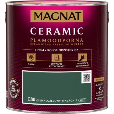 FARBA CERAMICZNA MAGNAT Ceramic CIEMNOZIELONY MALACHIT C80  2,5L