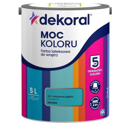Farba emulsyjna Dekoral Akrylit w 5 L turkusowa głębia