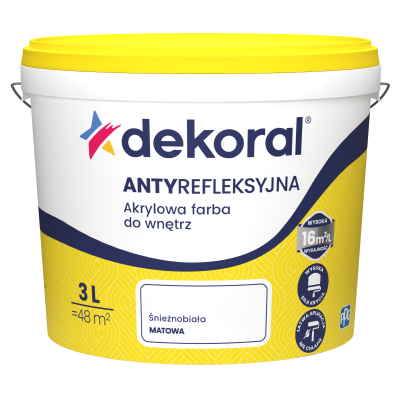 FARBA EMULSJA DEKORAL POLINAK PLUS ANTYREF. 3L śnieżnobiały