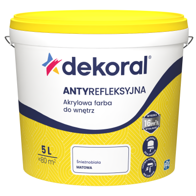 FARBA EMULSJA DEKORAL POLINAK PLUS ANTYREF. 5L śnieżnobiały
