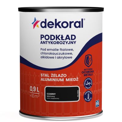 Farba Neokor Dekoral 0,9 L czarny antykor. do metalu