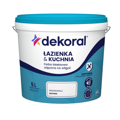 FARBA EMULSJA DEKORAL MELENIK 5L do kuchni i łazienek biały
