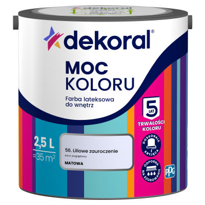 FARBA EMULSJA DEKORAL MOC KOLORU liliowe zauroczenie 2,5 L