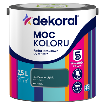FARBA EMULSJA DEKORAL MOC KOLORU zielona głębia 2,5 L