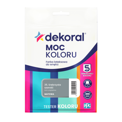 FARBA DEKORAL TESTER CLEAN&COLOR SREBRZYSTA SZAROŚĆ 0,04l