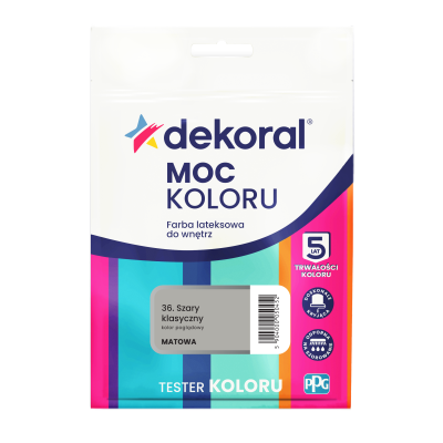 FARBA DEKORAL TESTER CLEAN&COLOR SZAROŚĆ KLASYCZNY  0,04l