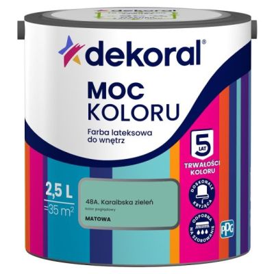 FARBA EMULSJA DEKORAL MOC KOLORU KARAIBSKA ZIELEŃ 2,5 l