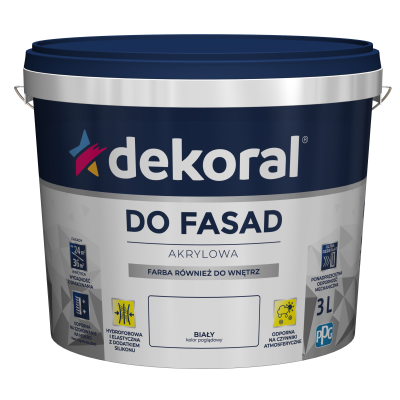 FARBA EMULSJA/FASADA DEKORAL POLINIT 3L śnieżnobiały 