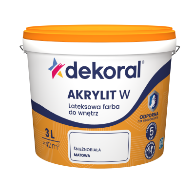 Farba emulsja Dekoral Akrylit 3 L biała
