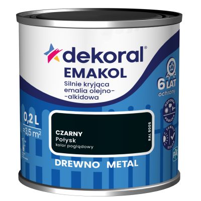 Farba emalia Dekoral Emakol Strong 0,2 L czarny