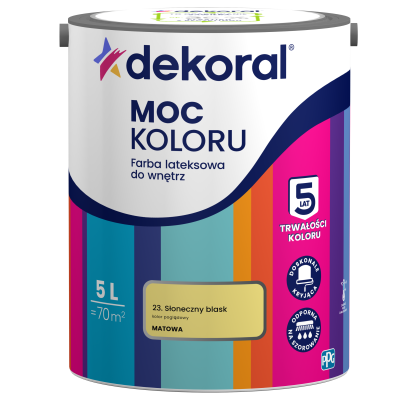 Farba emulsja Dekoral Akrylit w 5 L słoneczny blask
