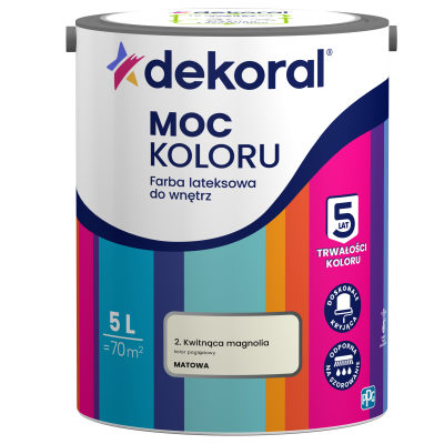 Farba emulsja Dekoral Akrylit w 5 L kwitnąca magnolia