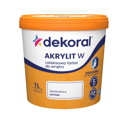 Farba emulsyjna Dekoral akrylit W 1 L śnieżnobiały Dekoral