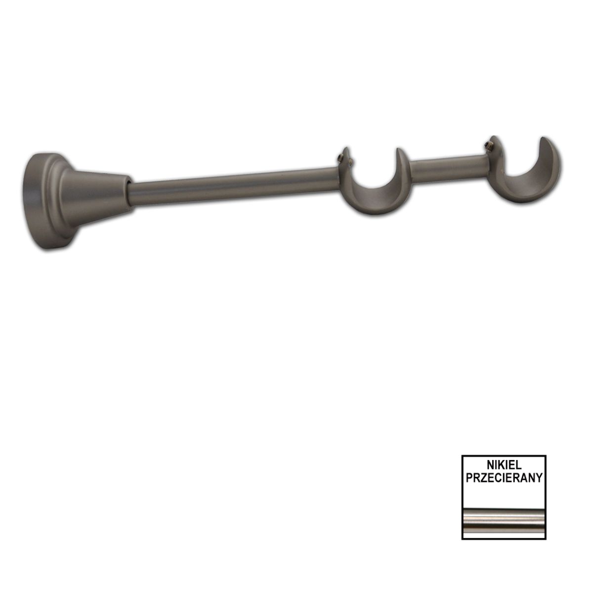 Karnisz Karwel wspornik Valentia FI19 podwójny nikiel