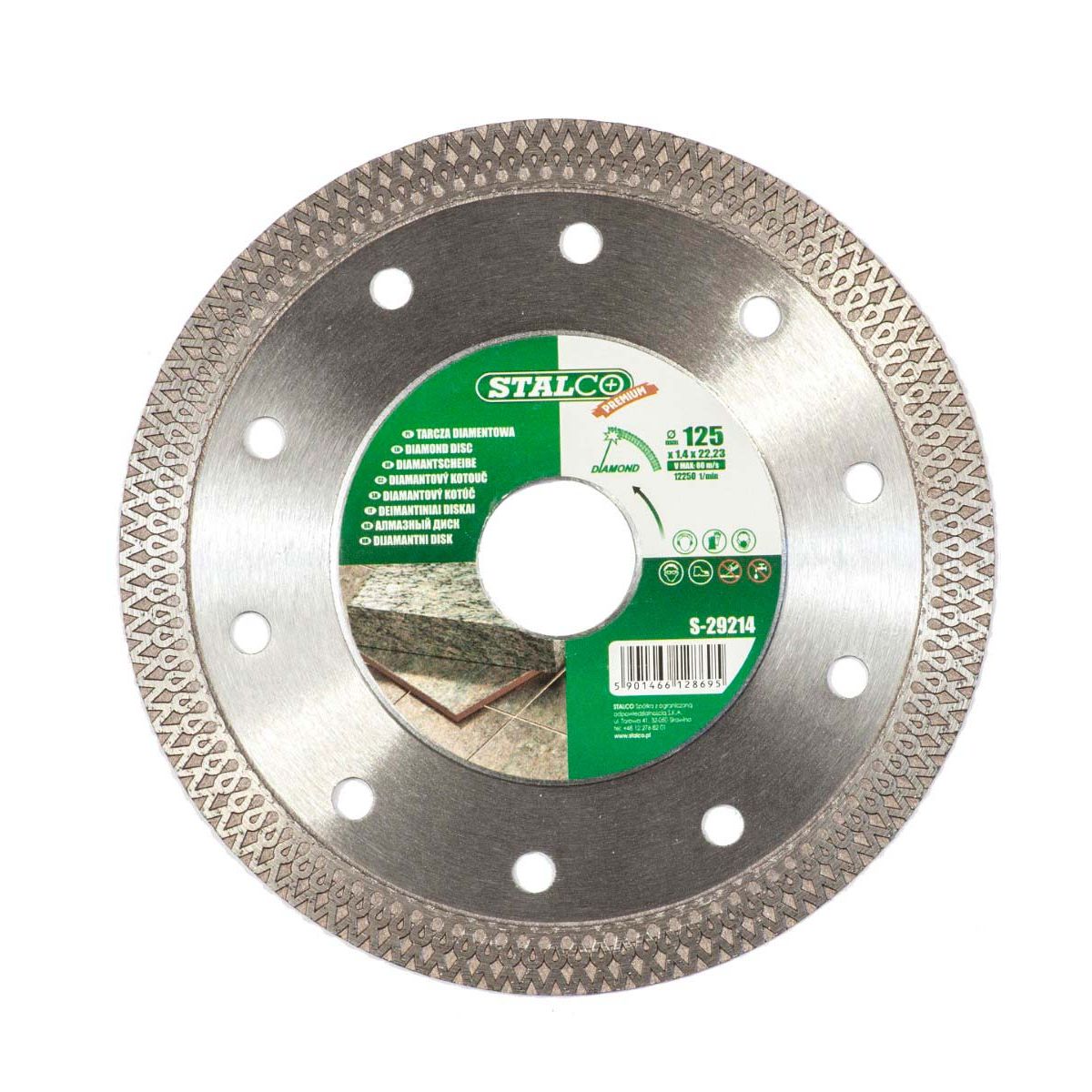 Tarcza diamentowa 125 mm x 1,4 mm ceramic Premium S-29214 Stalco