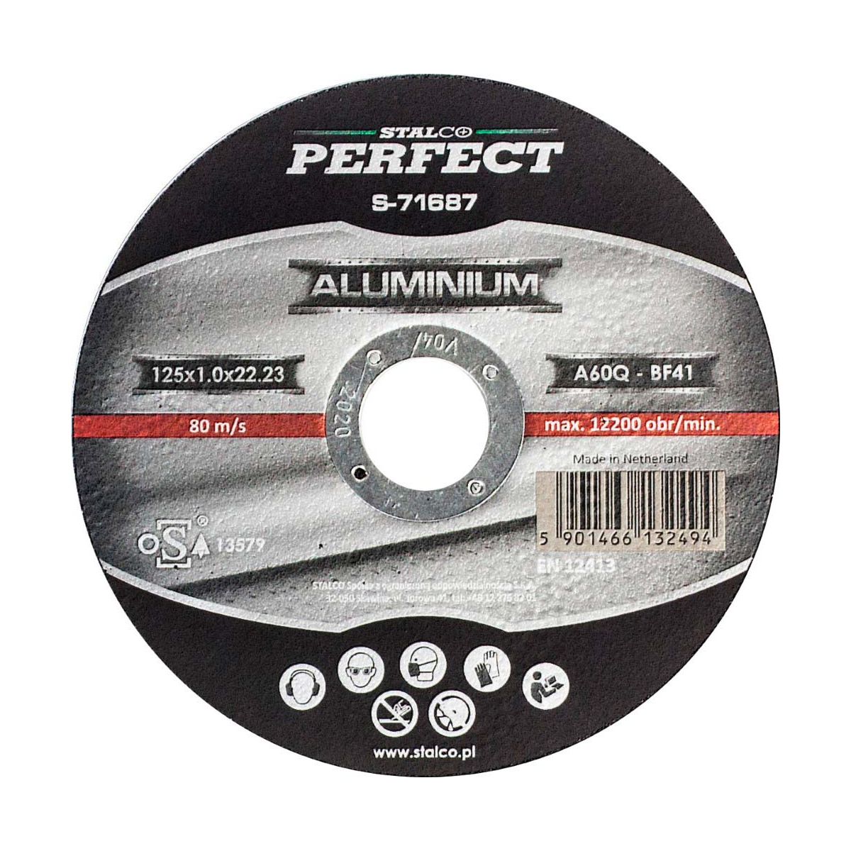Tarcza do aluminium płaska 125 x 1,0 mm Perfect Stalco