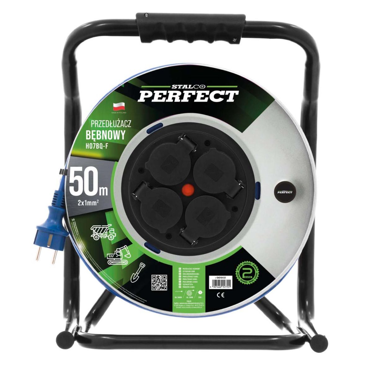 Przedłużacz bębnowy Heavy Line 40 m 16 A 3 x 2,5 mm Stalco Perfect Stalco