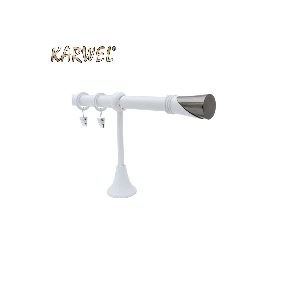 Karnisz Karwel Victoria FI19 pojedynczy 2,4 biały Taza (folia) Taza