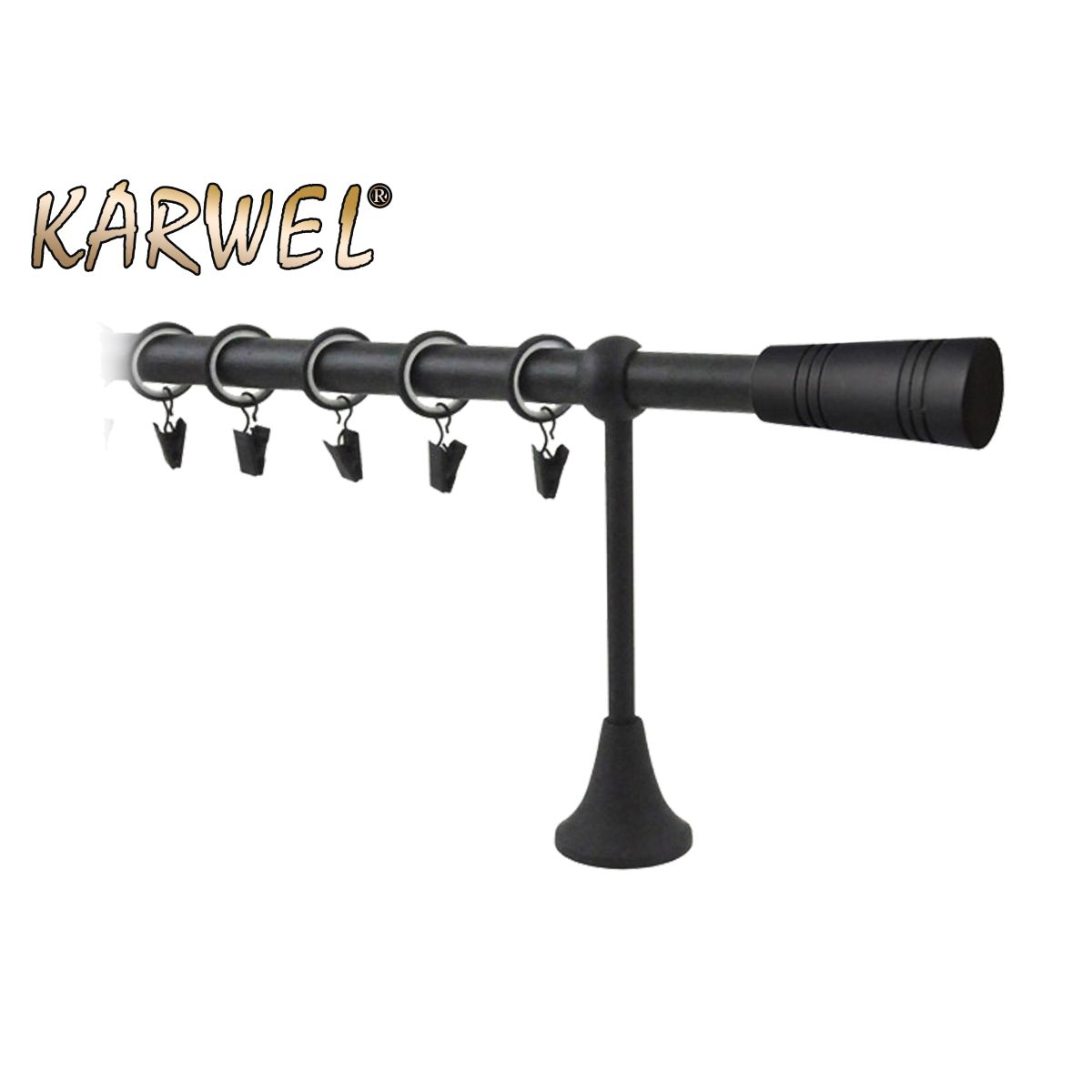 Karnisz Karwel Victoria fi 19 pojedynczy 3,0 czarny TUBO (folia)