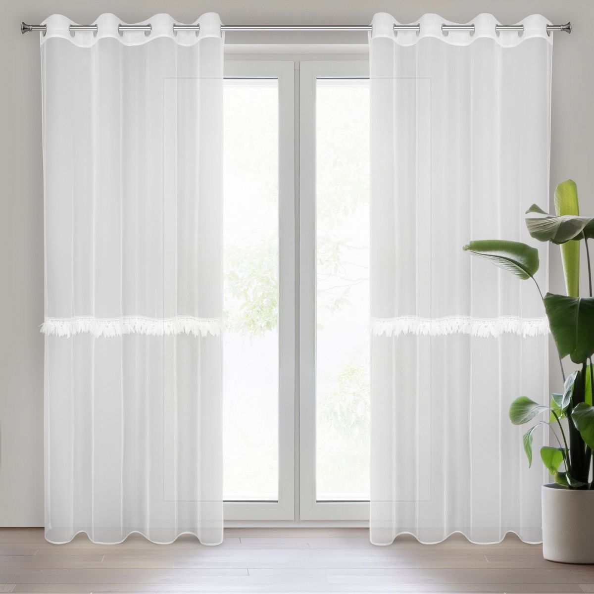 Firana gotowa fir/Sylvi/b 140x260 przel Eurofirany - zdjęcie 2