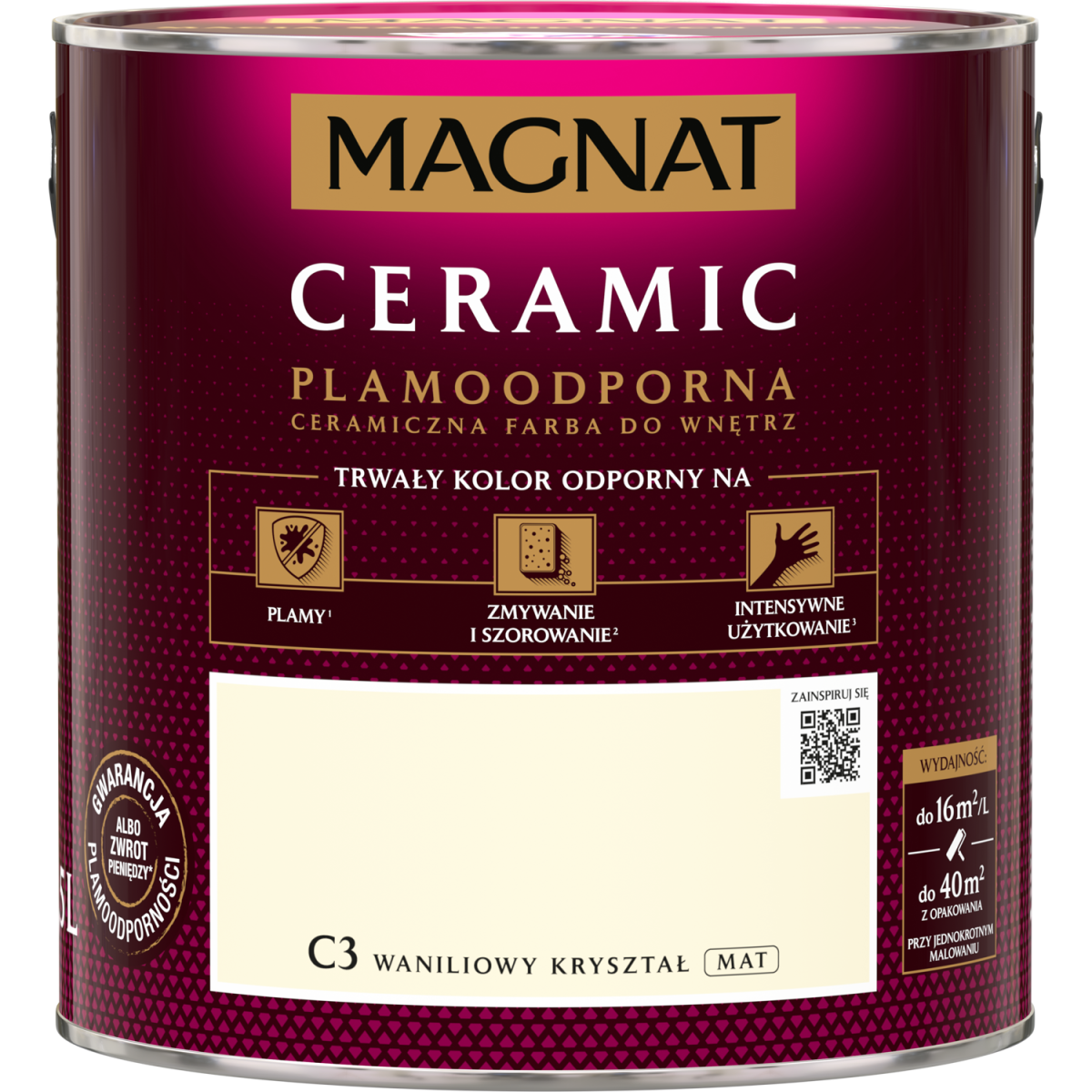 FARBA CERAMICZNA MAGNAT Ceramic WANILIOWY KRYSZTAŁ C3  2,5L
