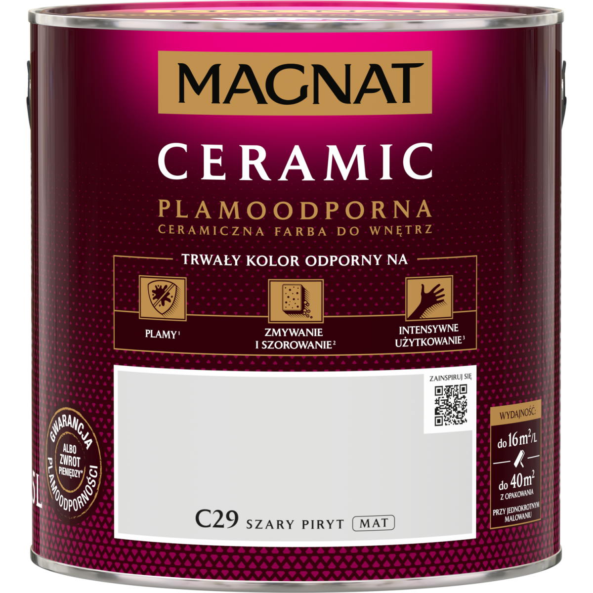 FARBA CERAMICZNA MAGNAT Magnat Ceramic SZARY PIRYT C29  2,5L