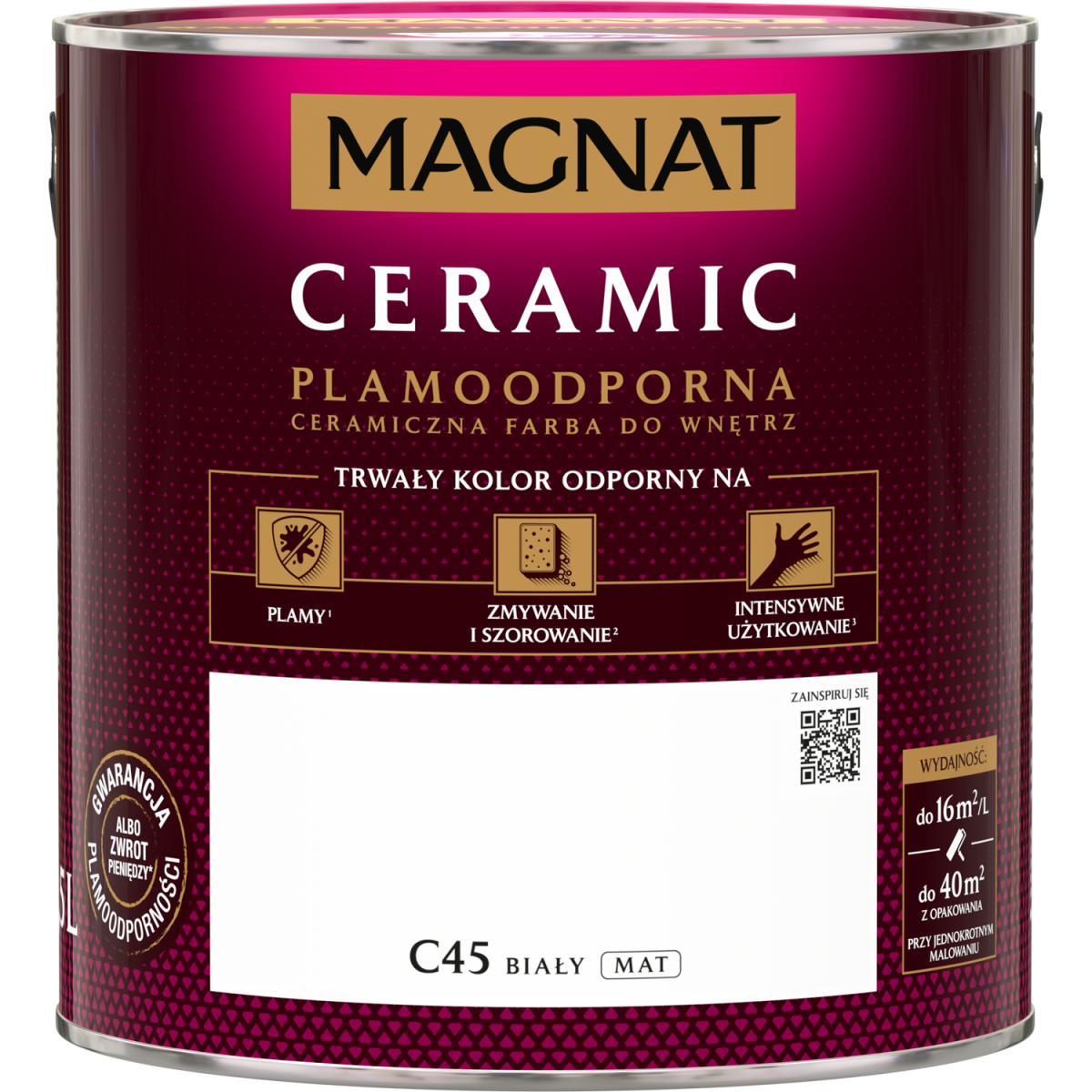 FARBA CERAMICZNA MAGNAT Magnat Ceramic BIAŁY C45 2,5L