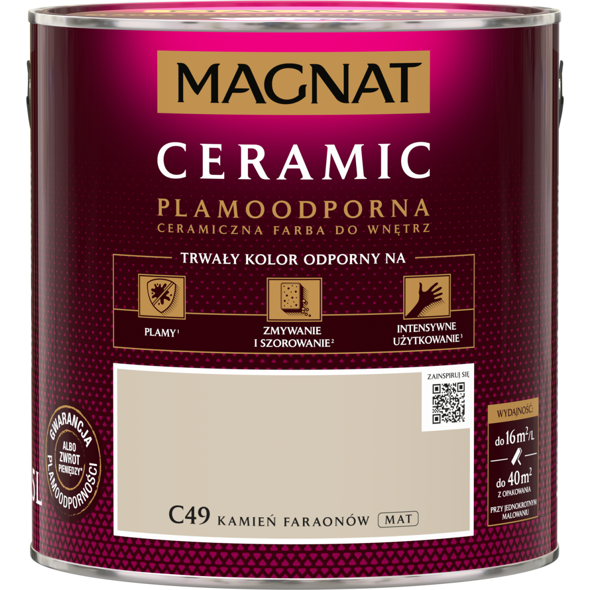 FARBA CERAMICZNA MAGNAT  Ceramic KAMIEŃ FARAONÓW 49 2,5L