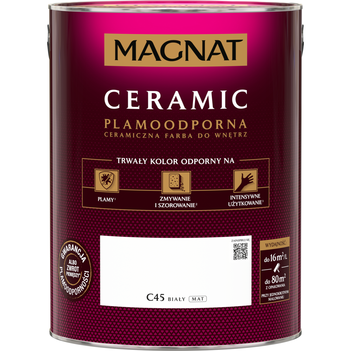 FARBA CERAMICZNA MAGNAT Magnat Ceramic BIAŁY C45 5L