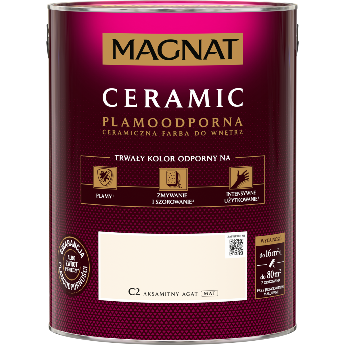 FARBA CERAMICZNA MAGNAT  Ceramic AKSAMITNY AGAT C2 5L