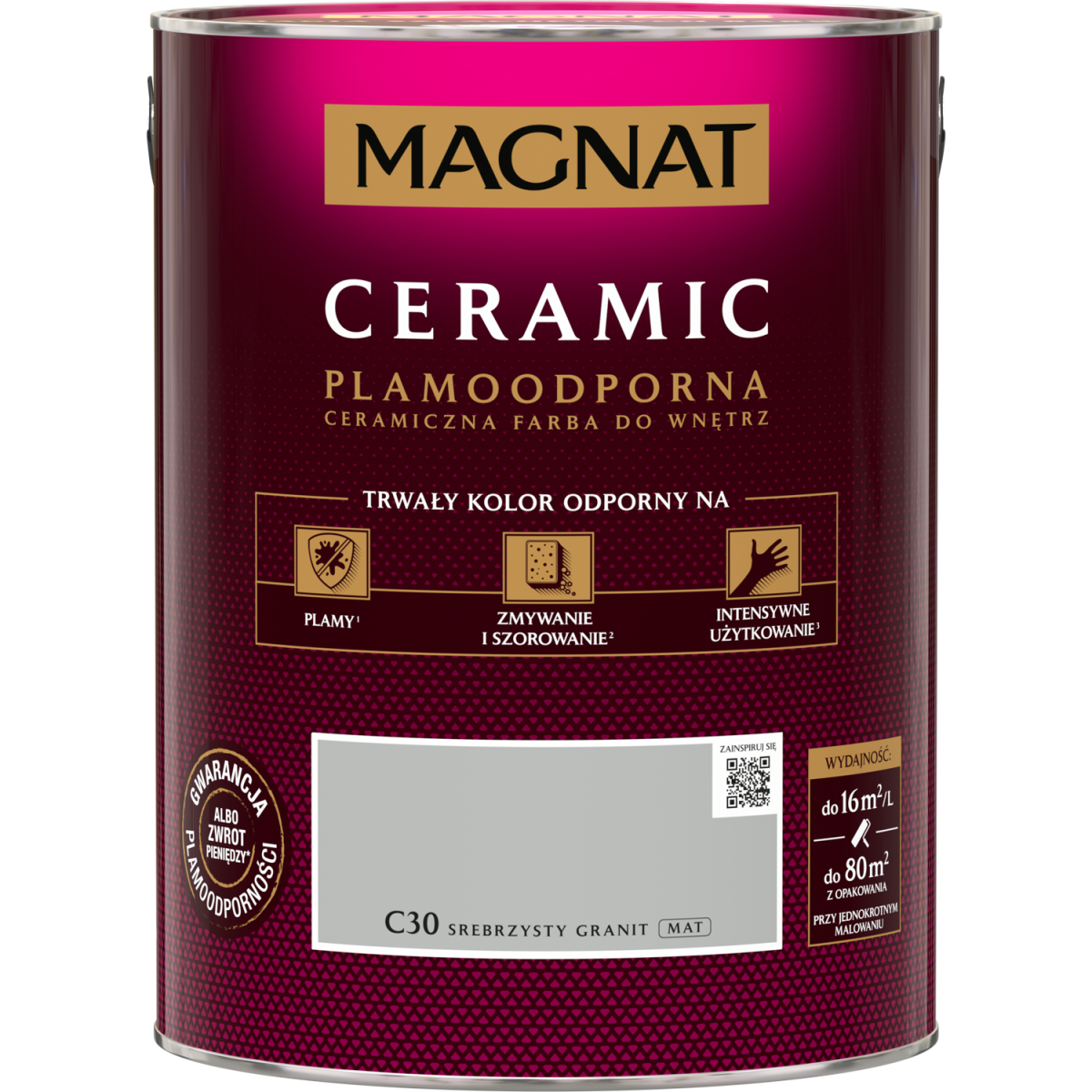 FARBA CERAMICZNA MAGNAT Magnat Ceramic SREBRZYSTY GRANIT C30 5L