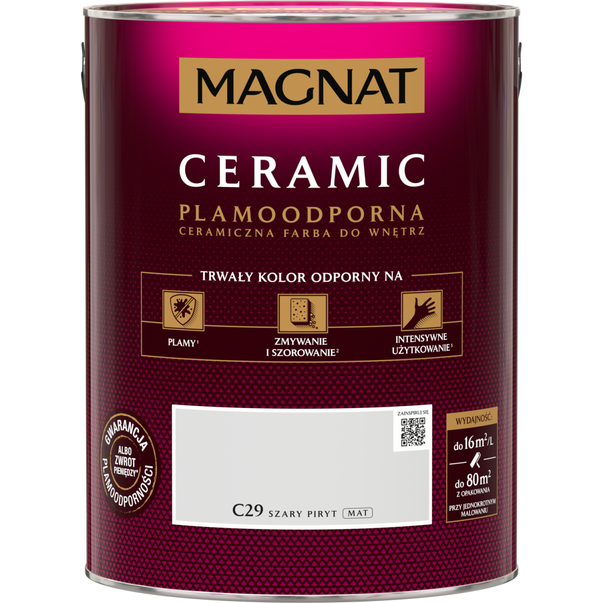 FARBA CERAMICZNA MAGNAT Magnat Ceramic SZARY PIRYT C29  5L