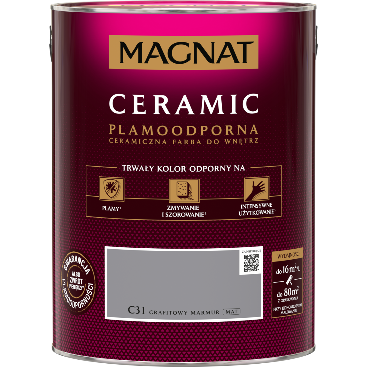 FARBA CERAMICZNA MAGNAT Ceramic GRAFITOWY MARMUR C31  5L