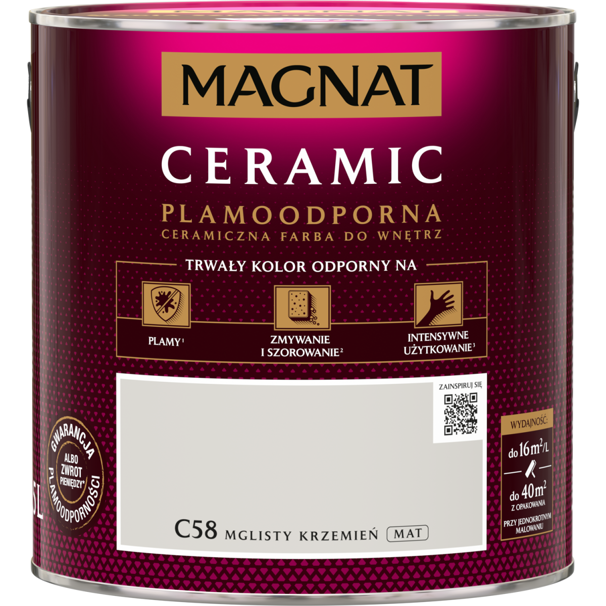 FARBA CERAMICZNA MAGNAT Ceramic MGLISTY KRZEMIEŃ C58 2,5L