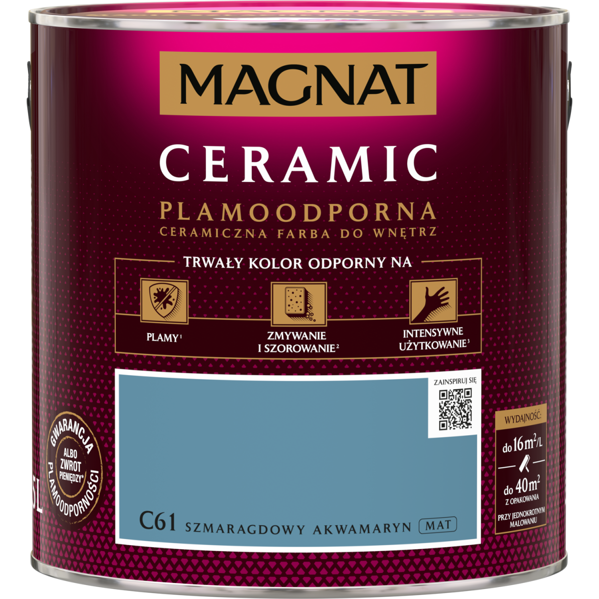 FARBA CERAMICZNA MAGNAT  Ceramic SZMARAGDOWY AKWAMARYN C61 2,5L
