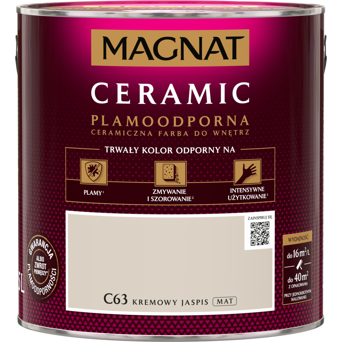 FARBA CERAMICZNA MAGNAT Ceramic KREMOWY JASPIS C63 2,5L