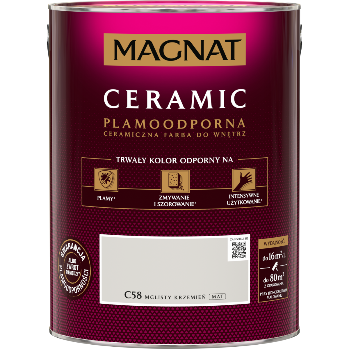 FARBA CERAMICZNA MAGNAT Ceramic MGLISTY KRZEMIEŃ C58 5L