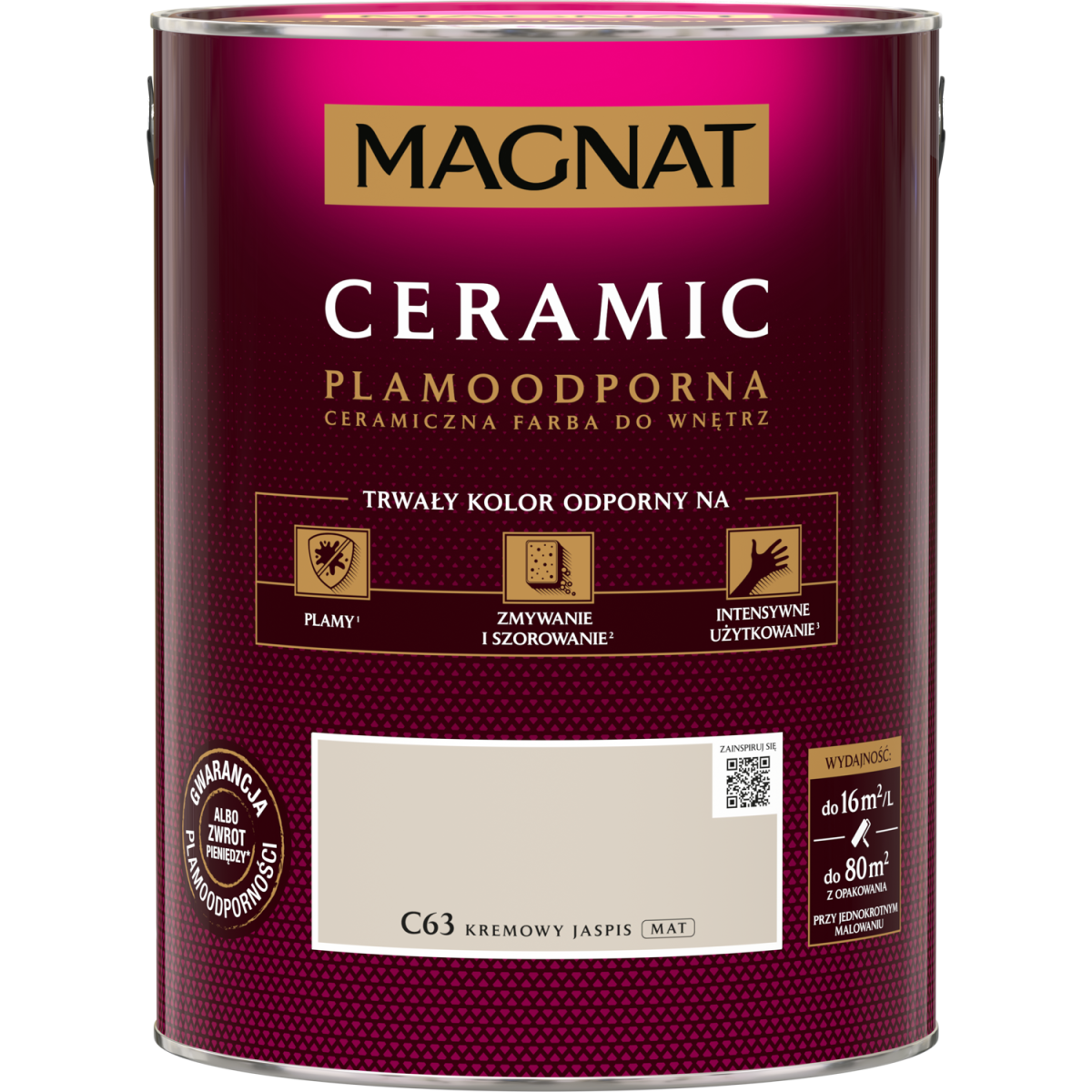 FARBA CERAMICZNA MAGNAT  Ceramic KREMOWY JASPIS C63 5L