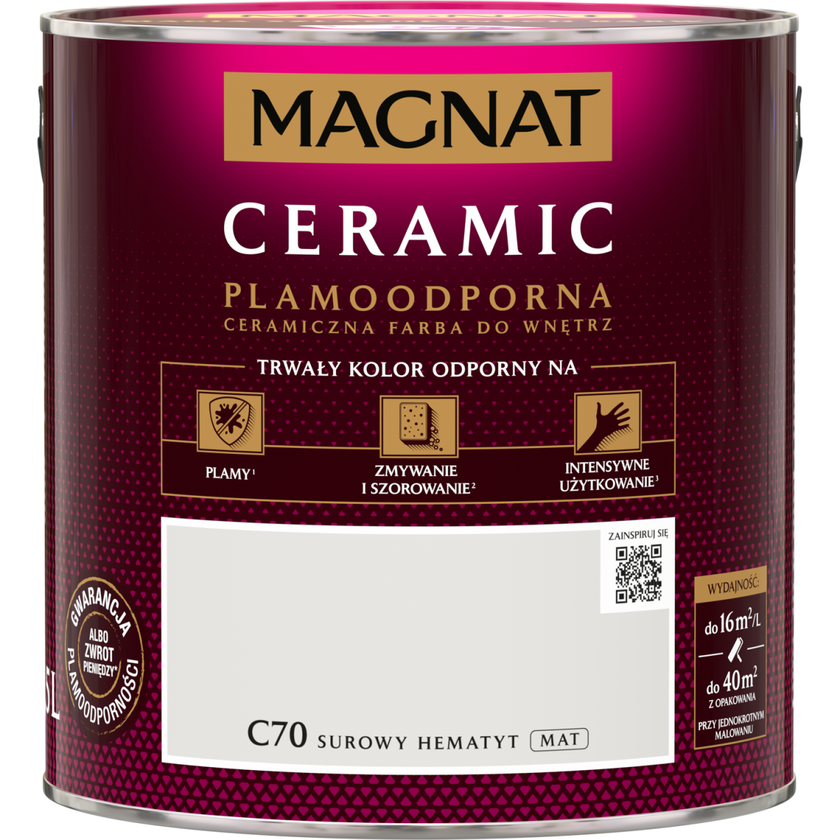 FARBA CERAMICZNA Magnat Ceramic SUROWY HEMATYT C70 2,5l