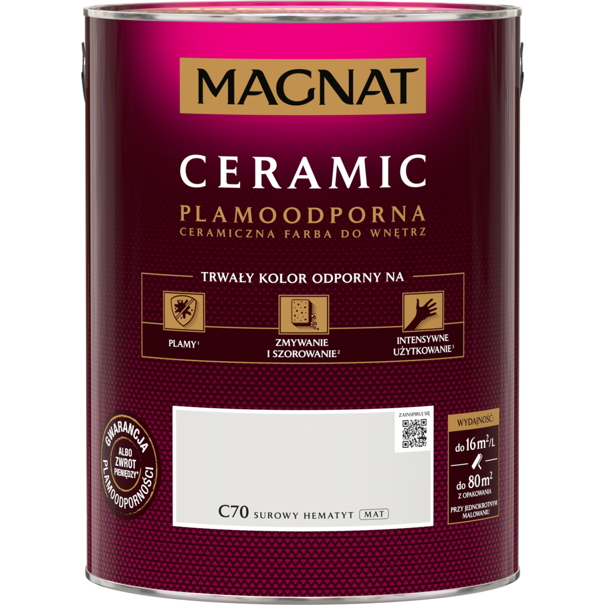 FARBA CERAMICZNA Magnat Ceramic SUROWY HEMATYT C70 5L