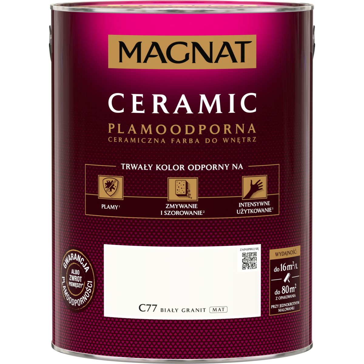 FARBA CERAMICZNA MAGNAT Ceramic BIAŁY GRANIT C77 5L