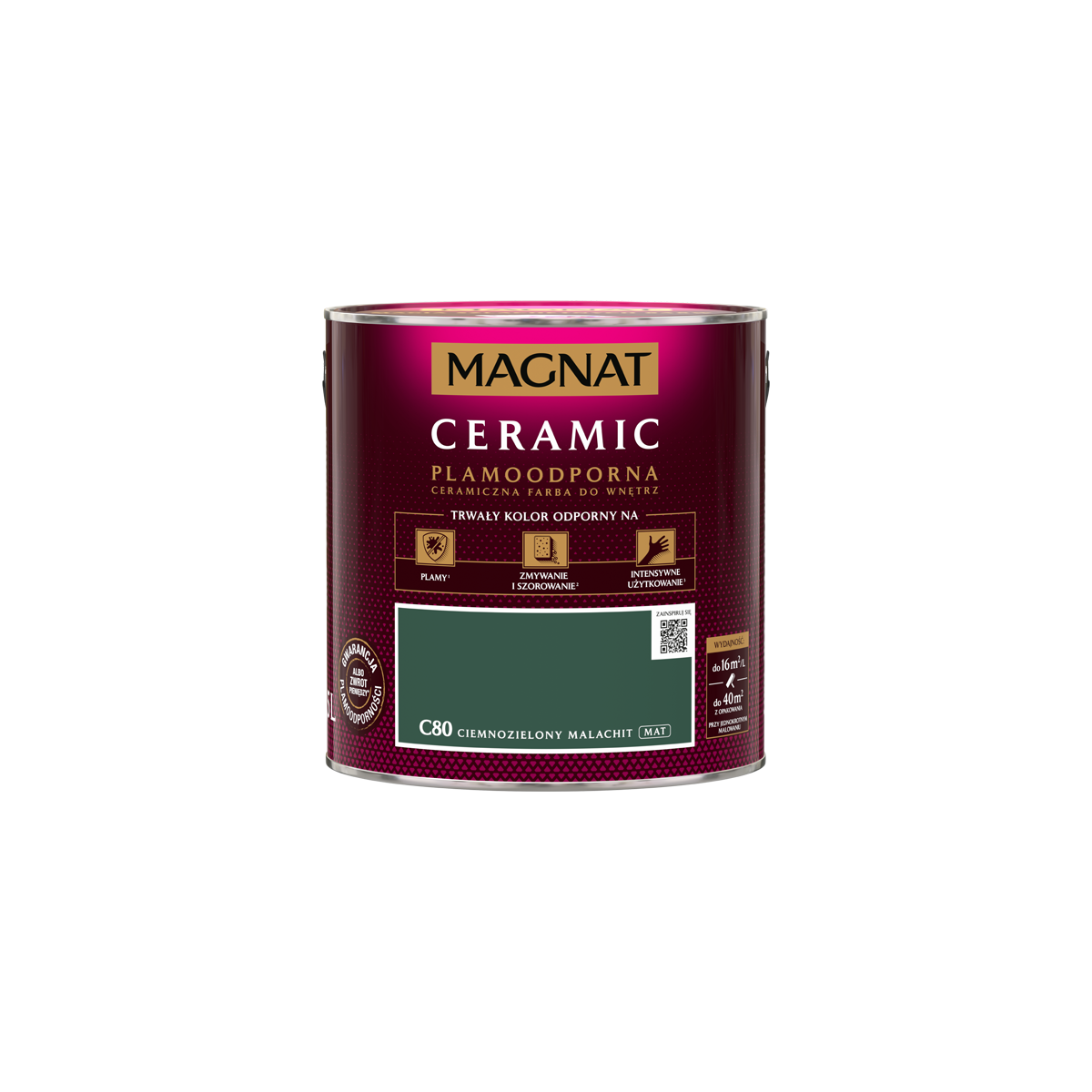 FARBA CERAMICZNA MAGNAT Ceramic CIEMNOZIELONY MALACHIT C80  2,5L