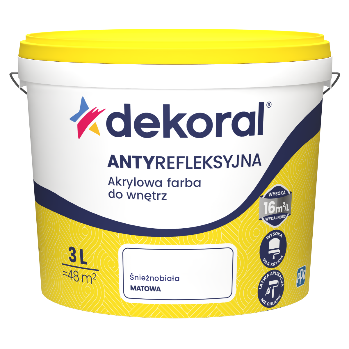 FARBA EMULSJA DEKORAL POLINAK PLUS ANTYREF. 3L śnieżnobiały