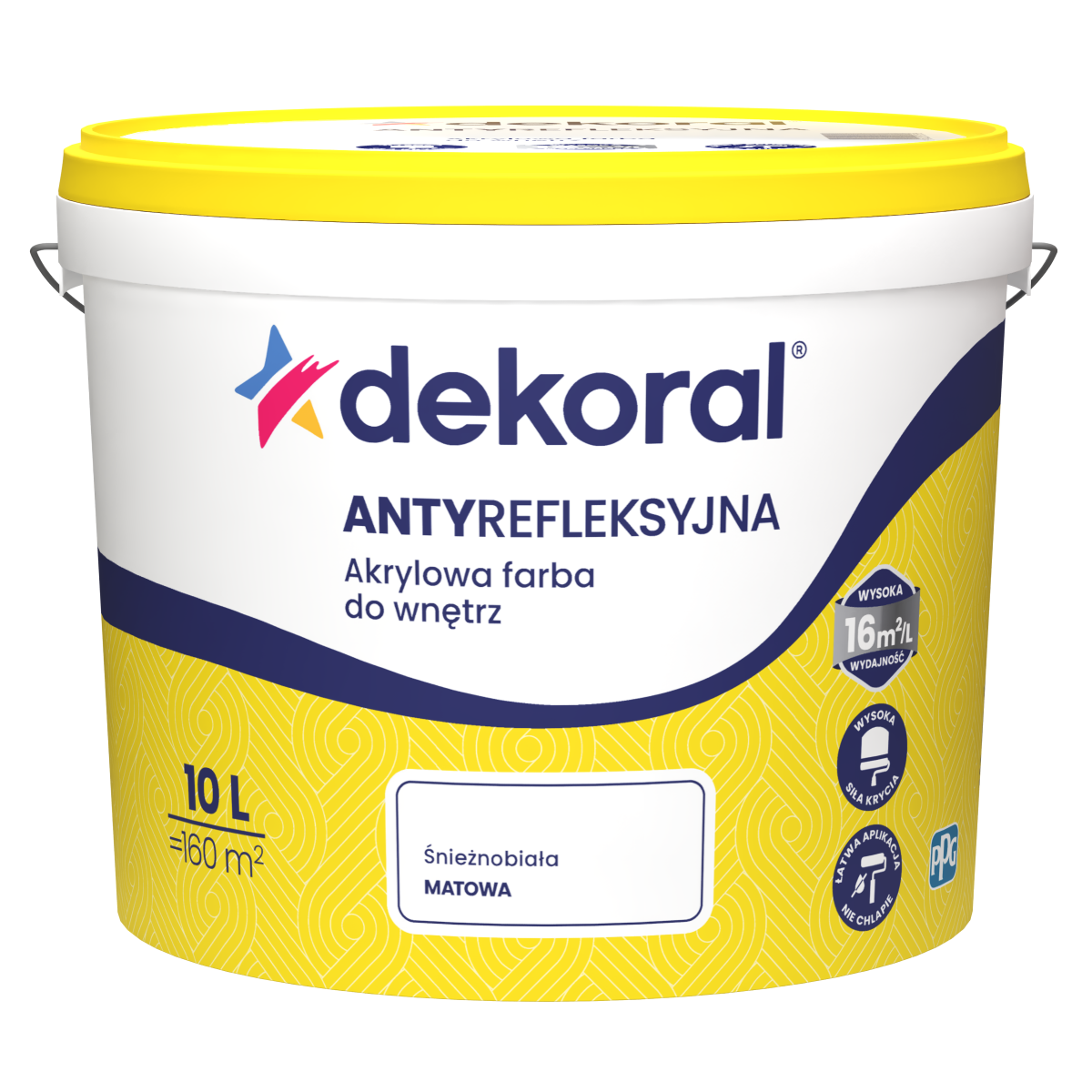 FARBA EMULSJA DEKORAL POLINAK PLUS ANTYREF. 10L śnieżnobiały