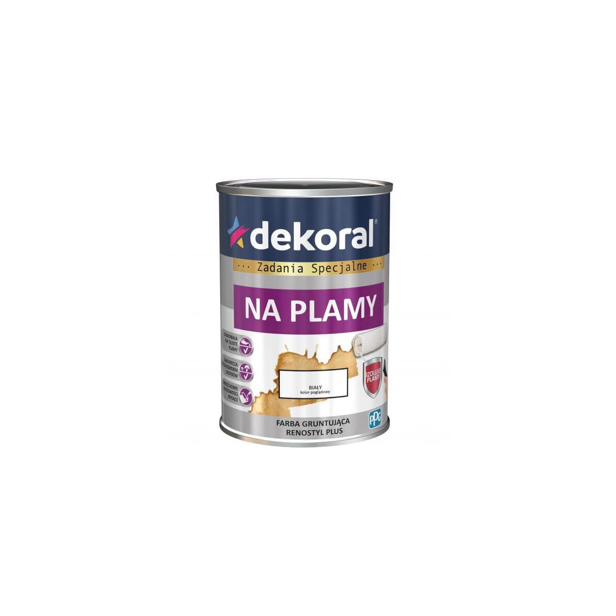 Farba gruntująca Renostyl Plus Dekoral na plamy 0,9 L biała