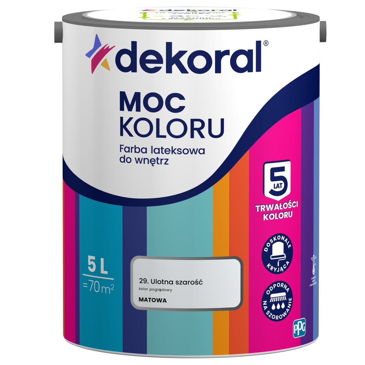 Farba emulsyjna Dekoral Akrylit 5 L ulotna szarość