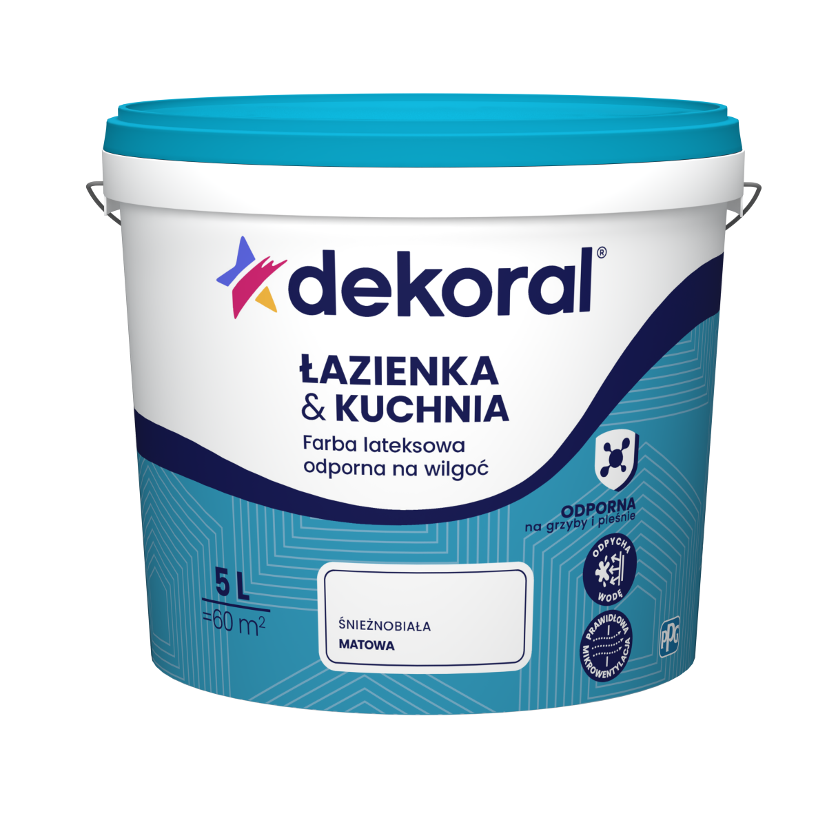 FARBA EMULSJA DEKORAL MELENIK 5L do kuchni i łazienek biały
